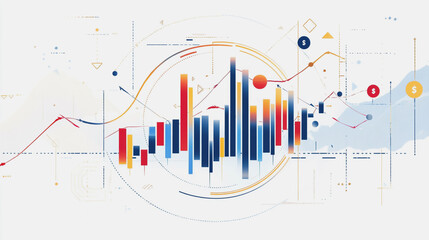 Obraz premium charts and graphs with statistics to innovative analyze business potential and forecast future development of companies growth.