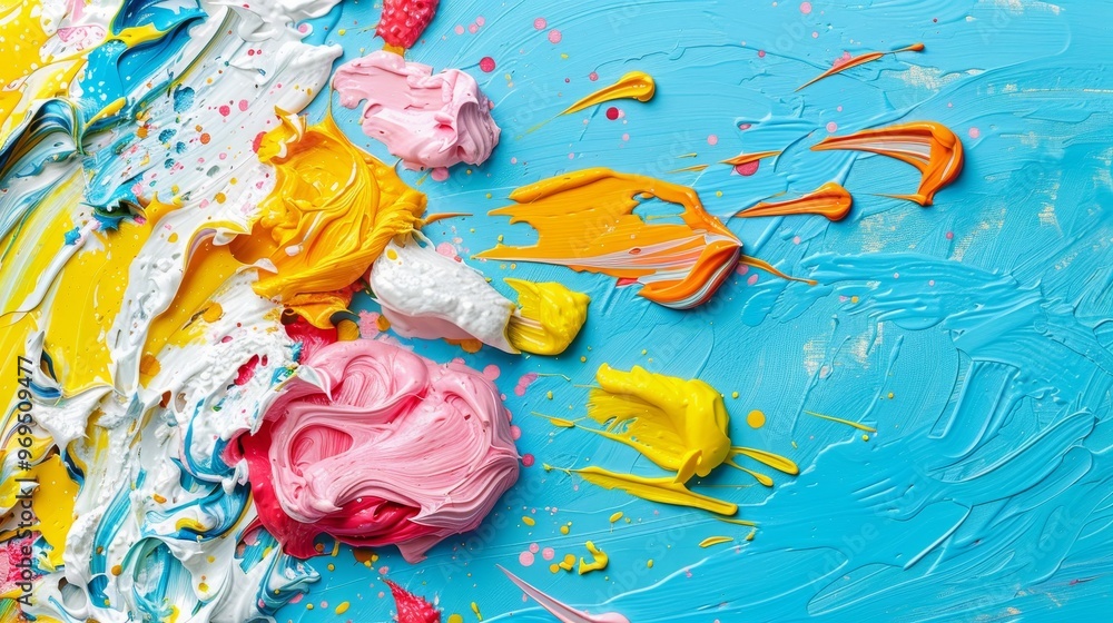 Poster vibrant and dynamic abstract background featuring a spectrum of colorful patterns and shapes