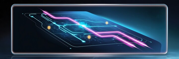 Obraz premium Smart Network and Connection Concept. Blue, Futuristic Digital Style. online network connection effect