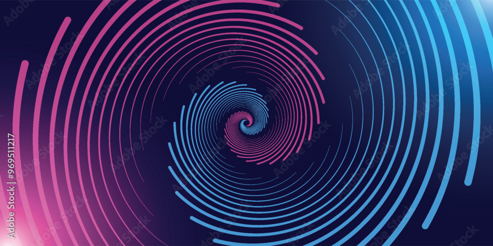 Poster abstract futuristic technology lines background with light effect. glowing circle lines. modern shin