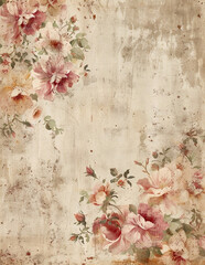 Dusty Vintage Florals Flower Background