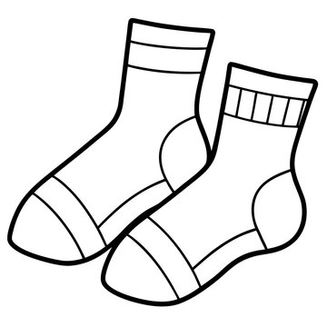 pair of socks outline drawing clip art preview