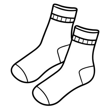 pair of black and white socks clip art preview