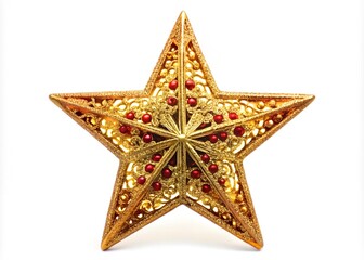Fototapeta premium golden christmas star isolated on a white background
