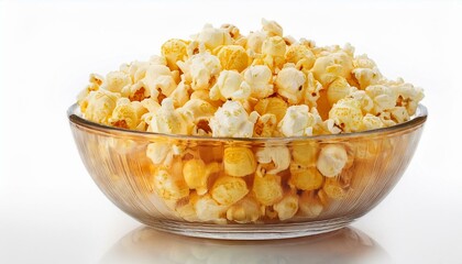 bowl of popcorn isolated