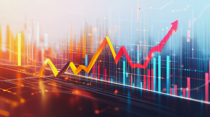 Fototapeta premium charts and graphs with statistics to innovative analyze business potential and forecast future development of companies growth.