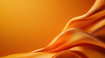 Elegant orange fabric drapes gracefully, showcasing smooth textures and vibrant hues, perfect for artistic and design backgrounds.