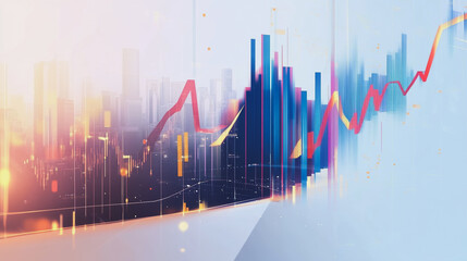 Fototapeta premium charts and graphs with statistics to innovative analyze business potential and forecast future development of companies growth.