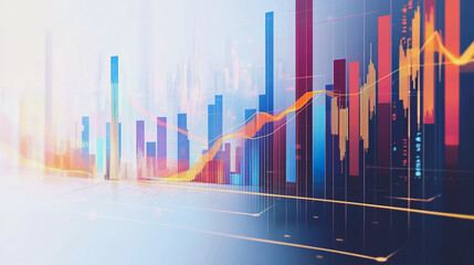 charts and graphs with statistics to innovative analyze business potential and forecast future development of companies growth.