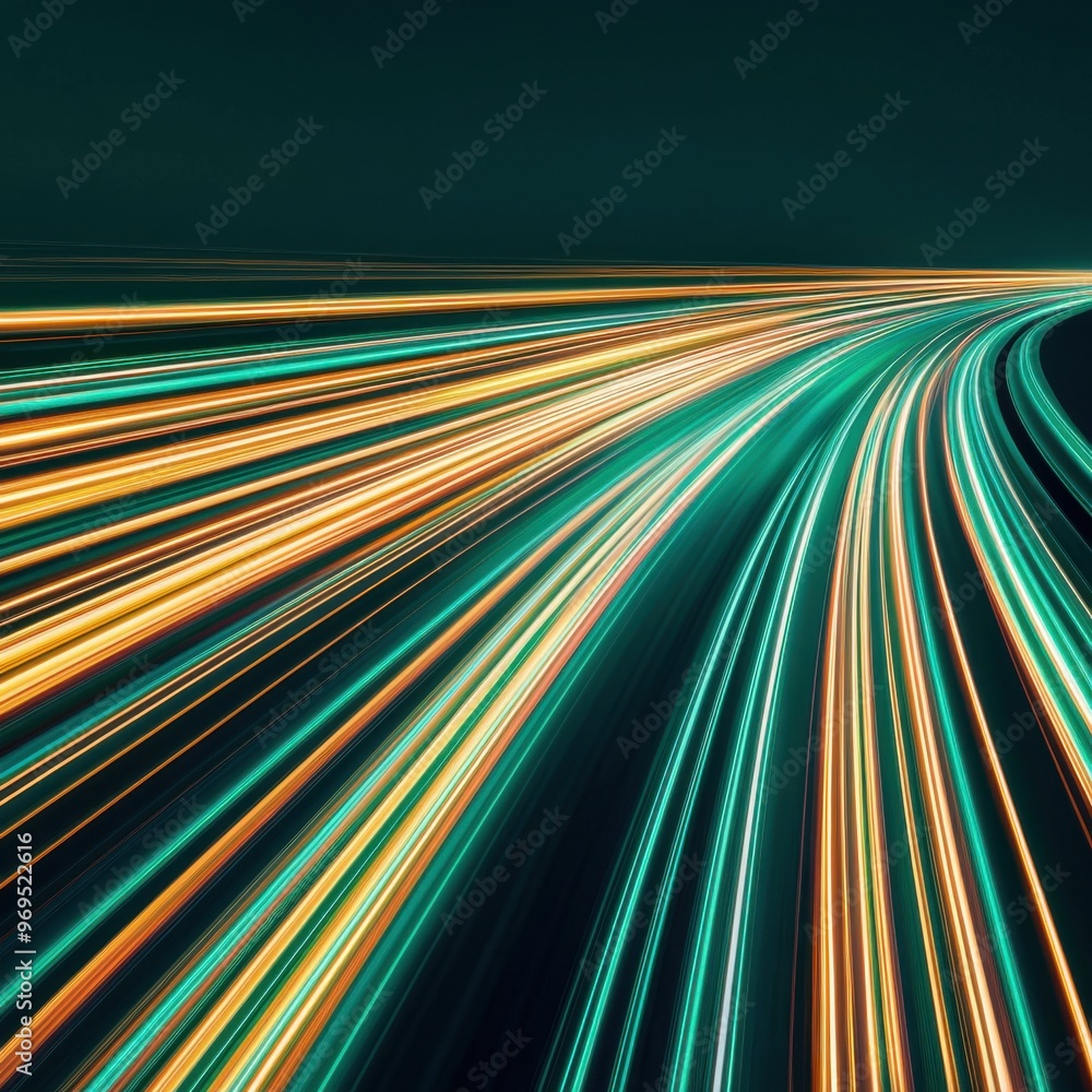 Aufkleber a dynamic image capturing the essence of light trails on a dark background, symbolizing speed and mo