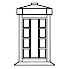 Obraz premium phone booth outline coloring book page line art drawing