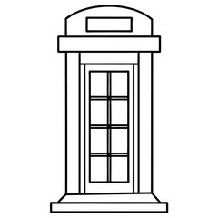 phone booth outline coloring book page line art drawing