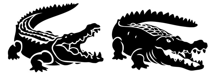 Silhouette of crocodile, Generative AI