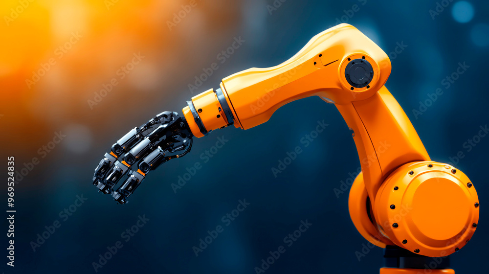 Poster innovative robotic arm showcasing advanced technology with precision and dexterity for various indus