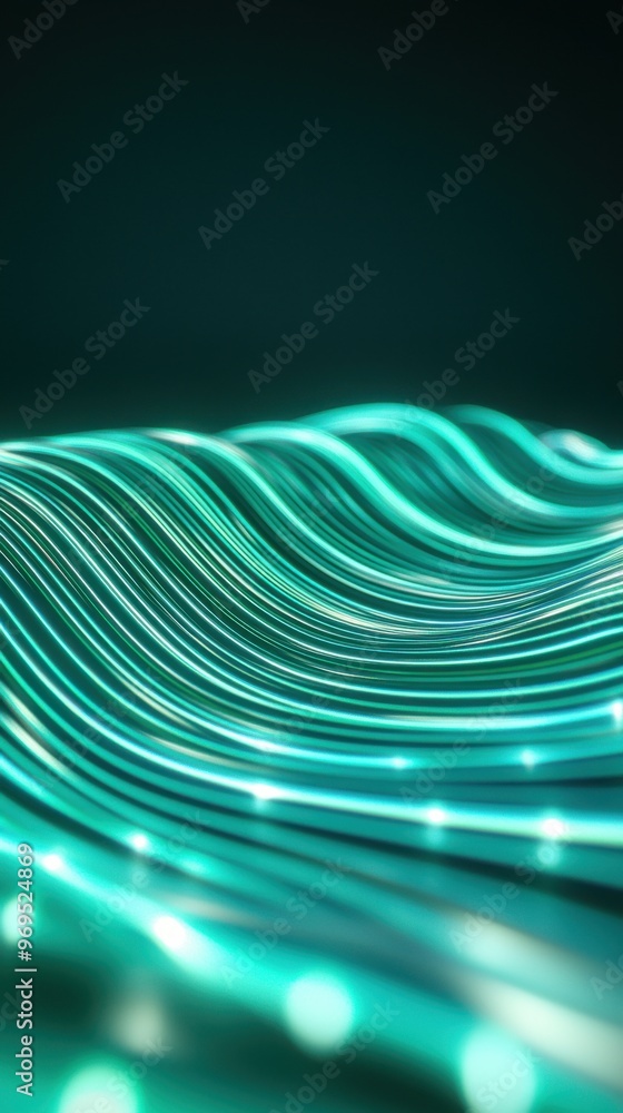 Aufkleber abstract waves of glowing teal light create a mesmerizing visual effect, perfect for backgrounds and