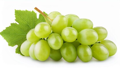 Green grape, isolated on white background, full depth of field
