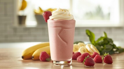Smoothie front view illustration generated by ai