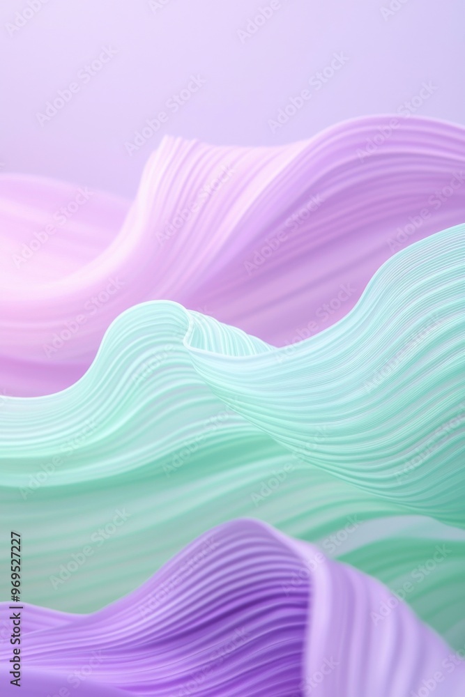 Poster soft pastel waves create a calming visual experience, perfect for backgrounds and artwork in serene 