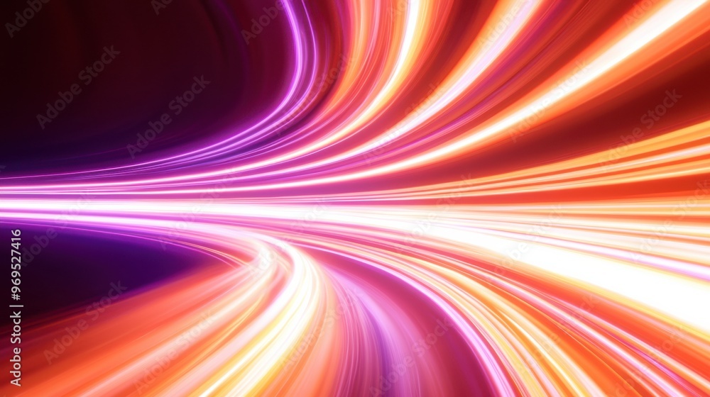 Poster vibrant abstract light trails creating a dynamic and colorful background, perfect for modern design 