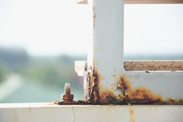 Old rusty surfaces also deteriorate with age.