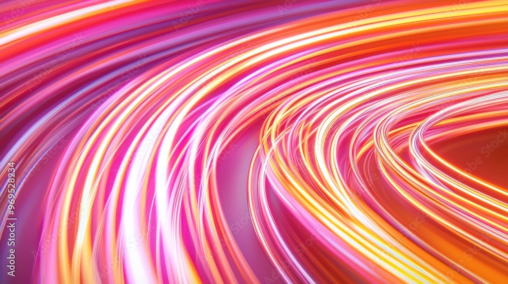 Poster vibrant light trails swirl in a colorful pattern, creating an abstract representation of motion and 