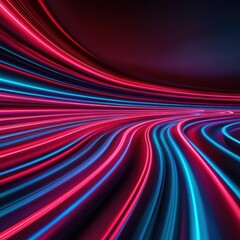 Vibrant neon light trails create a dynamic and futuristic atmosphere, perfect for technology and abstract designs.