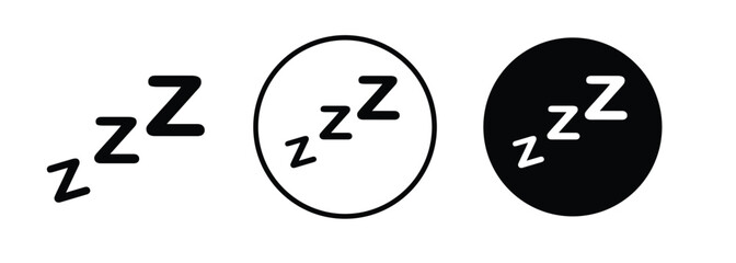 sleeping zzz icon. Sleep comic bubble zzz icon of goodnight deep sleep, bored or tired. zzz talk bubble icon vector illustration.