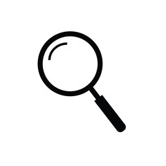 Magnifying glass icon, magnifier or loupe sign. Web search icon.