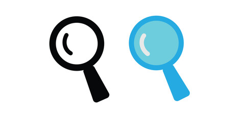 Search Icon vector illustration, magnifying glass symbol, search icon clip art , zoom in and zoom out symbol, Magnifying glass sign isolated.