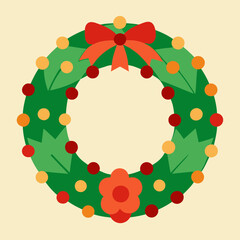Christmas wreath vector illustration