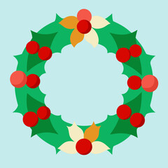 Christmas wreath vector illustration