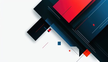 Abstract geometric design with layered shapes and vibrant colors.