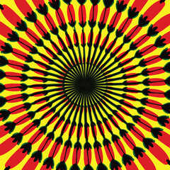 A colorful circular design with a bright center generative background