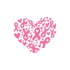 Breast Cancer Awareness Heart Svg, Cancer Svg, Breast Cancer Svg, Awareness Ribbon Svg, Pink Ribbon Svg, stay strong Svg, Cut File Cricut, Svg Files for Cricut