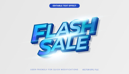 Premium Editable text effect Flash Sale discount deals Light gray gradient banner vector