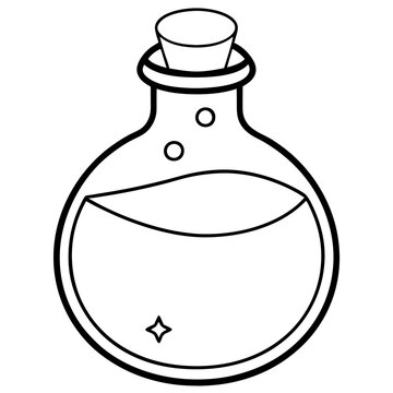 potion outline coloring book page line art drawing