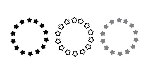 Obraz premium Stars in circle icons set. Vector illustration isolated on white background.