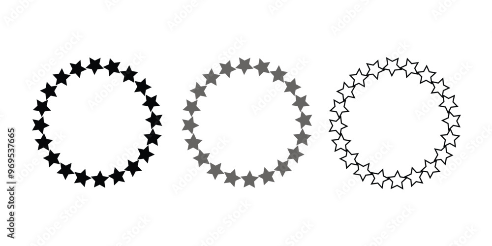 Poster stars in circle icon. stars circle pattern stencil. abstract background with stars in circle. infogr