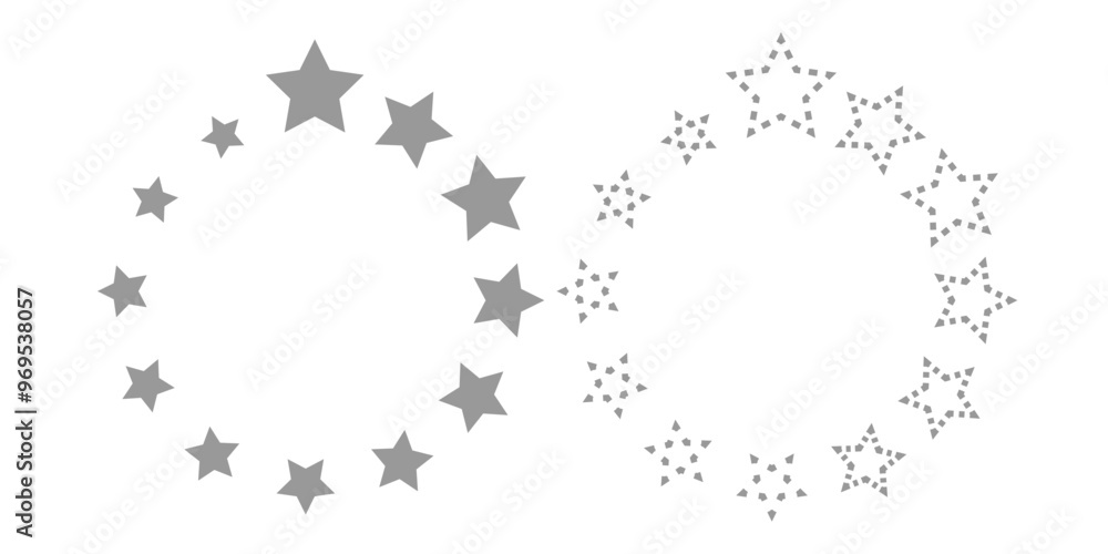 Poster stars in circle icon. stars circle pattern stencil. abstract background with stars in circle. infogr