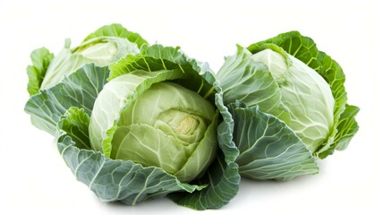 Fototapeta premium Fresh Green Cabbage with Leaves - Organic Vegetable