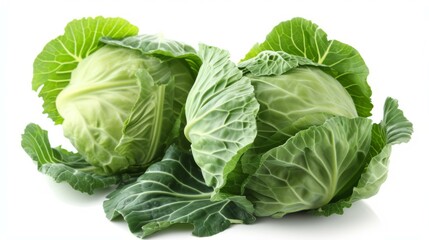 Obraz premium Fresh Green Cabbage: A Close-Up View of Organic Produce