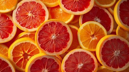 Close Up of Fresh Orange and Grapefruit Slices