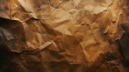 Naklejka premium Crumpled Brown Paper Texture Background - Vintage Design