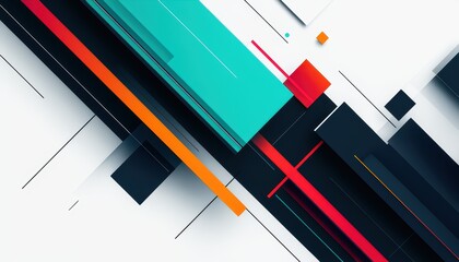 Abstract geometric design with vibrant colors and dynamic lines.