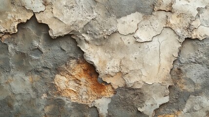 Weathered Concrete Wall with Cracks and Flakes