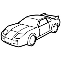 Obraz premium racing car outline coloring book page line art drawing