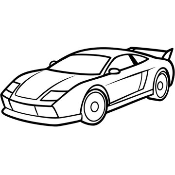 recommend clip art: racing car outline coloring book page line art drawing