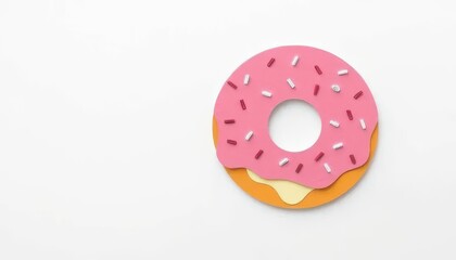 Paper Cut Craft Illustration of Donuts with Colorful Layers and Designs