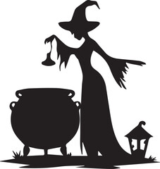  Witch silhouette vector EPS