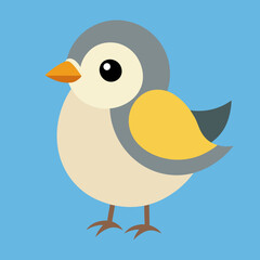 Cute chickadee chick vector illustration
